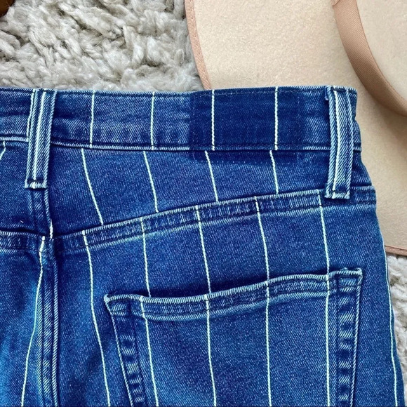 New Etica Finn Striped High Rise Straight Leg Cuffed Jeans - Picture 14 of 16